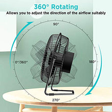Carica l'immagine nel visualizzatore di Gallery, EasyAcc Ventilatore USB, 8 Pollici 8 Con batteria, Nero
