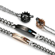 Carica l'immagine nel visualizzatore di Gallery, Flongo Coppia Bracciali Braccialetto Lui &amp; Lei, His Con Collane C - Ilgrandebazar