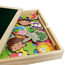 Carica l'immagine nel visualizzatore di Gallery, Puzzle Magnetico Legno Lavagna Magnetica Doppio Lato di nero