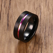 Carica l'immagine nel visualizzatore di Gallery, Daesar Anello in Acciaio Inox per Uomo Argento Anelli 8MM Nero - Ilgrandebazar