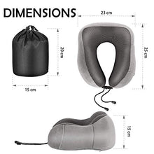 Carica l'immagine nel visualizzatore di Gallery, Newdora Cuscino da Viaggio Memory Foam, Cervicale Grigio Scuro