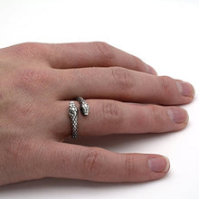 Carica l'immagine nel visualizzatore di Gallery, Serpente a doppia testa Anello in argento 925 | regolabile dimensione unisex... - Ilgrandebazar