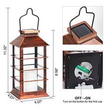 Carica l'immagine nel visualizzatore di Gallery, 2 Pack Lanterna Solare Esterno Lampada da Giardino IP44 impermeabile Vintage...