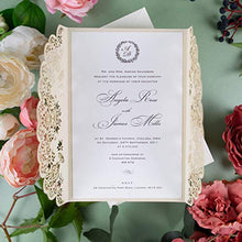 Carica l'immagine nel visualizzatore di Gallery, Fai da te partecipazioni matrimonio taglio laser inviti crema... - Ilgrandebazar