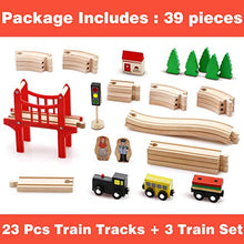 Carica l'immagine nel visualizzatore di Gallery, Tiny Land Pista Treno in Legno, Set Ferrovia Legno (39 PCS)