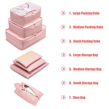 Carica l'immagine nel visualizzatore di Gallery, Organizzatori da Viaggio,LOSMILE Organizer Valigie Set di 7, Rosa-striscia