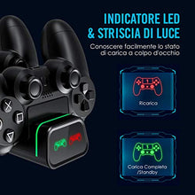 Carica l'immagine nel visualizzatore di Gallery, Caricatore Controller PS4, VicTsing Base di Ricarica Doppio per Joystick Nero