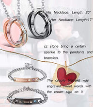 Carica l'immagine nel visualizzatore di Gallery, Milacolato Coppia Ciondolo Collana Regalo per Uomo Donna Lui e Lei Set... - Ilgrandebazar