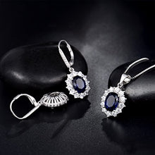 Carica l'immagine nel visualizzatore di Gallery, MASOP, orecchini pendenti con zaffiro blu, in argento Earrings+Necklace - Ilgrandebazar