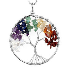 Carica l'immagine nel visualizzatore di Gallery, JOVIVI Ciondolo con gemme chakra a forma di albero della vita, 7 Stein - Ilgrandebazar