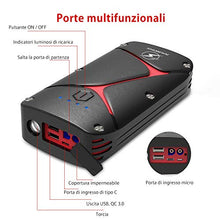 Carica l'immagine nel visualizzatore di Gallery, FLYLINKTECH Avviatore Emergenza per Auto, 1000A 15000mAh Batteria... - Ilgrandebazar