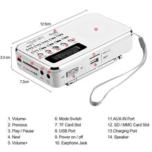 Carica l'immagine nel visualizzatore di Gallery, docooler Mini FM Radio Altoparlante Digitale Portatile da 3 W Rosso