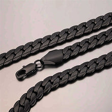 Carica l'immagine nel visualizzatore di Gallery, U7 Collana Uomo a Catena Cubana Larghezza 6mm 9mm Grossa Nero(9mm) - Ilgrandebazar