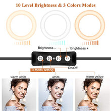 Carica l'immagine nel visualizzatore di Gallery, Selfie Luce LED Anello, 8" Lampada Anulare con Treppiede e Scrivania da