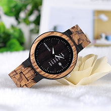 Carica l'immagine nel visualizzatore di Gallery, BOBO BIRD Orologio analogico da uomo in legno, al quarzo, con Black Dial - Ilgrandebazar