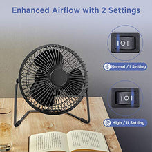 Carica l'immagine nel visualizzatore di Gallery, EasyAcc Ventilatore USB, 6 Pollici Mini da Tavolo 6 Pollici, Nero