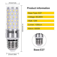 Carica l'immagine nel visualizzatore di Gallery, SanGlory Lampadina LED E27 12W Equivalenti a 100W Incandescenza, Fredda