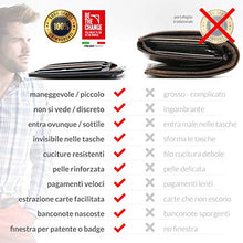 Carica l'immagine nel visualizzatore di Gallery, Portafoglio Uomo Piccolo Sottile - Mini Porta Carte Credito Pelle con...