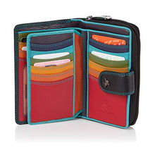 Carica l'immagine nel visualizzatore di Gallery, Visconti portafoglio di pelle da donna a piegatura Nero/Multi ( Black/ Multi) - Ilgrandebazar