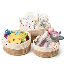 Carica l'immagine nel visualizzatore di Gallery, EZOWare Set di 3 Cesto Contenitore in Maglia Organizer, Marrone E Beige