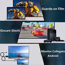 Carica l'immagine nel visualizzatore di Gallery, Weton Cavo MHL con Micro USB e Type C, 2 in 1 Adattatore a HDMI 1080P 2M con...