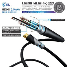 Carica l'immagine nel visualizzatore di Gallery, CSL - Cavo HDMI 4k da 5m - HDR 2.0 ab - HDCP 2.2 HFR Arc 5,0m nero/grigio