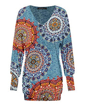 Carica l'immagine nel visualizzatore di Gallery, ZANZEA Donna Pullover Maglia Scollo a V Manica Lunga Camicetta S, Floreale 1 - Ilgrandebazar