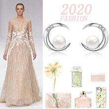 Carica l'immagine nel visualizzatore di Gallery, MEGA CREATIVE JEWELRY Orecchini de Donna Luna Perla Sterling 925 Cristalli... - Ilgrandebazar