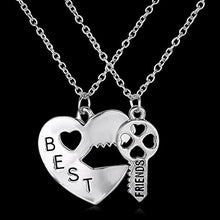 Carica l'immagine nel visualizzatore di Gallery, AKIEE pendente collana Best Friends Forever BFF Cuore E Chiave - Ilgrandebazar