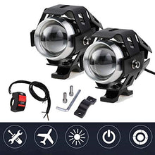 Carica l'immagine nel visualizzatore di Gallery, Ventdest Fari Moto, 2 * U5 Cree LED Faretti Frontali, 3000LM 6500K...