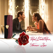Carica l'immagine nel visualizzatore di Gallery, FUNINGEEK 24k Rosa Placcato Oro con Scatola Regalo e Supporto, Rosso