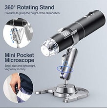 Carica l'immagine nel visualizzatore di Gallery, Microscopio Digitale Wireless, YINAMA Microscopio Ingrandimento da 50X-1000X, 8 luci a LED, Mini Microscopio portatile, 2MP 1080P, compatibile con Android, iPad PC MAC Windows