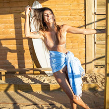 Carica l'immagine nel visualizzatore di Gallery, LeStoff Telo Mare Fouta da Bagno XXL 100% 100 x 180 cm, Light Blue