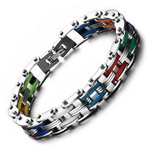 Carica l'immagine nel visualizzatore di Gallery, Vnox Acciaio Inossidabile Silicone muskuloese Bicicletta Catena Multicolore - Ilgrandebazar