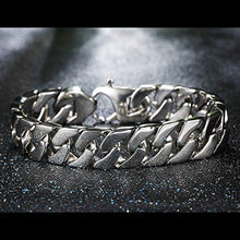 Carica l'immagine nel visualizzatore di Gallery, BESTEEL Acciaio Inox Bracciali Uomo Semplice Catena Cubana Bracciale Grossa... - Ilgrandebazar