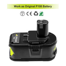Carica l'immagine nel visualizzatore di Gallery, Powayup RB18L50 18V 5.0Ah Li-ion Batteria Sostituzione per Ryobi ONE+