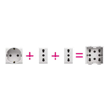 Carica l'immagine nel visualizzatore di Gallery, 4Box 4B.L.H21, Side, Presa da Incasso Multistandard 1 Schuko + 2 Grigio - Ilgrandebazar