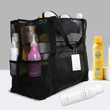 Carica l'immagine nel visualizzatore di Gallery, EXTSUD Extra Grande Borsa a Rete da Spiaggia con Cerniera 70x37x18cm Nero