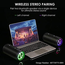 Carica l'immagine nel visualizzatore di Gallery, Cassa Bluetooth, COOCHEER Altoparlante Bluetooth Portatili 24W con Luce Nero
