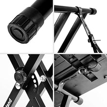 Carica l'immagine nel visualizzatore di Gallery, Duronic KS2B Supporto tastiera musicale con cinghie di sicurezza – Nero - Ilgrandebazar