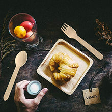 Carica l'immagine nel visualizzatore di Gallery, VIMOV Posate in Legno monouso, Utensili biodegradabili per Festa, 300 Pezzi