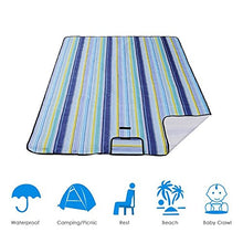 Carica l'immagine nel visualizzatore di Gallery, LIVEHITOP Coperta da PIC-nic 200x200 cm Impermeabile - Tappeto Blu Striscia