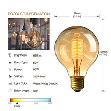 Carica l'immagine nel visualizzatore di Gallery, 60W Lampadine vintage, E27 Lampadina Edison Vintage 2 Pezzi 60w G80 - Ilgrandebazar