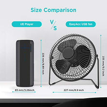 Carica l'immagine nel visualizzatore di Gallery, EasyAcc Ventilatore USB, 8 Pollici 8 Con batteria, Nero