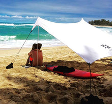 Carica l'immagine nel visualizzatore di Gallery, Neso Tenda da Spiaggia Tents con Ancoraggio a Sabbia, Parasole Bianca