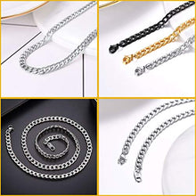 Carica l'immagine nel visualizzatore di Gallery, PROSTEEL Collana Uomo a Catena Cubana Incisione Semplice per Argento(5mm) - Ilgrandebazar