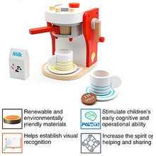 Carica l'immagine nel visualizzatore di Gallery, PL Macchina Caffe Cucina Giocattolo Legno per Bambini Caffettiera Giochi...