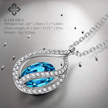 Carica l'immagine nel visualizzatore di Gallery, Kami Idea Collana, Chiaro di Luna, Placcato in Platino, Cristallo Blu Collana - Ilgrandebazar