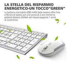 Carica l'immagine nel visualizzatore di Gallery, iClever Tastiera e Mouse Wireless - e Argento e Bianco