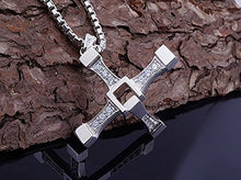 Carica l'immagine nel visualizzatore di Gallery, Paialco da Uomo in Argento Sterling Grande Ciondolo a Forma di Croce con... - Ilgrandebazar